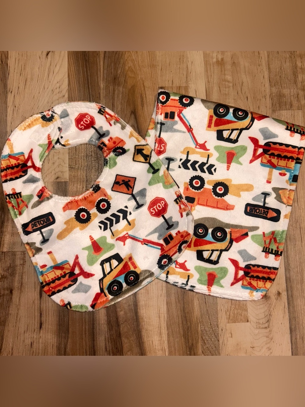 Construction Print Baby Bib Set in Multi-Color